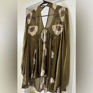 Free People Olive Floral Tunic dress